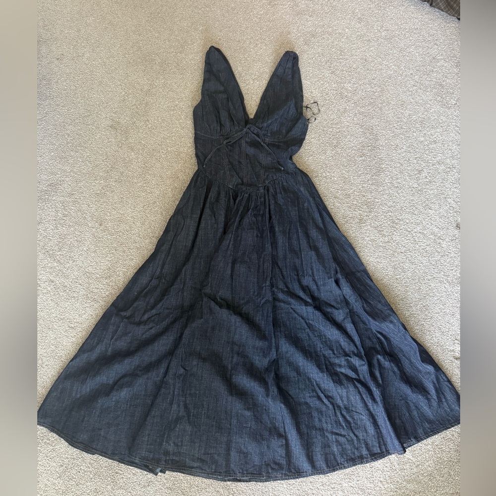 Vici denim v plunge dress